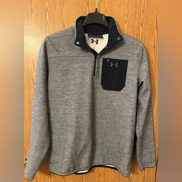 Under Armour Coldgear Polartech Pocketed Fleece 1/4 Button Up - Picture 1 of 4